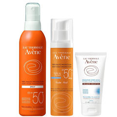 Avene Spray SPF 50+ 200ml &Avene Fluide SPF 50+ 50ml & After Sun 50ml - Avene