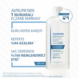 Ducray Squanorm Dry Dandruff Treatment Shampoo - Kuru Kepek Karşıtı Şampuan 200ml - Ducray