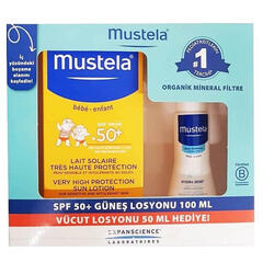 Mustela Lait Sun Lotion SPF50+Hydra Bebe Body Lotion Güneş Koruma Seti - Mustela