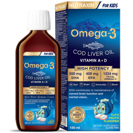 Nutraxin For Kids Omega 3 Cod Liver Oil - Çocuklar için Takviye Edici Gıda150ml - Nutraxin