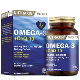 Nutraxin Omega 3 + Coq-10 60 Softgel Takviye Edici Gıda - Nutraxin