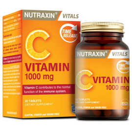 Nutraxin Vitamin C 1000 mg - Takviye Edici Gıda 30 Tablet - Nutraxin