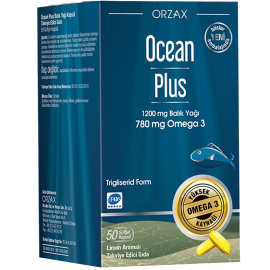 Orzax Ocean Plus 1200Mg Balık Yağı 780 Mg Omega 3 - Takviye Edici Gıda 50 Kapsül - Orzax