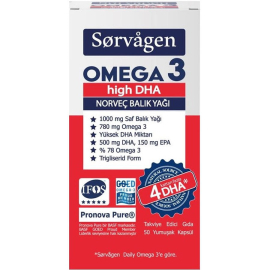 Sorvagen Omega 3 DHA Balık Yağı Takviye Edici Gıda 50 Yumuşak Kapsül - Sorvagen